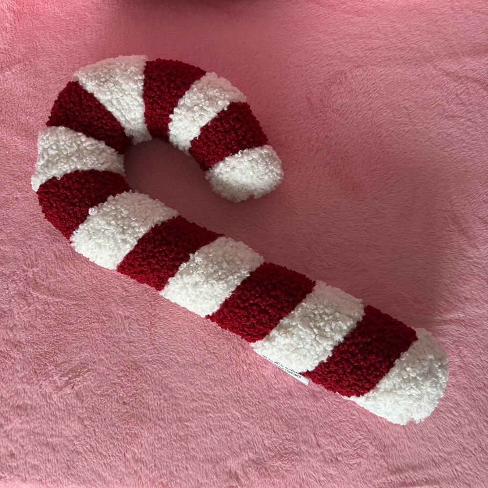 Pottery Barn NWT Red and White Candy Cane Pillow